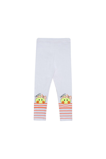 LOVETTI White Marine Smile Printed Tights for Girls
