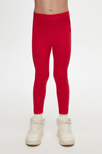 LOVETTI Light Red Basic Summer Tights for Girls
