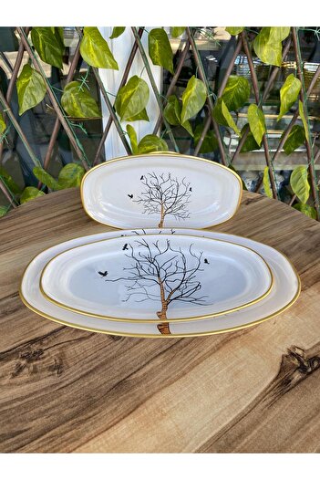 GÜRCÜGLASS Tree Model 3-Piece Boat Plate.