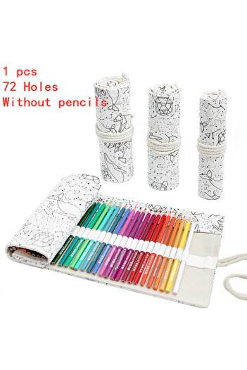 Choice G-72 Holes 12/24/36/48/72 Hole Colorful Cloth Pencil Case Stationery Cosmetic Pencil Storage Bag Pen