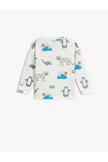 Koton T-shirt z długim rękawem i nadrukiem zwierzęcym