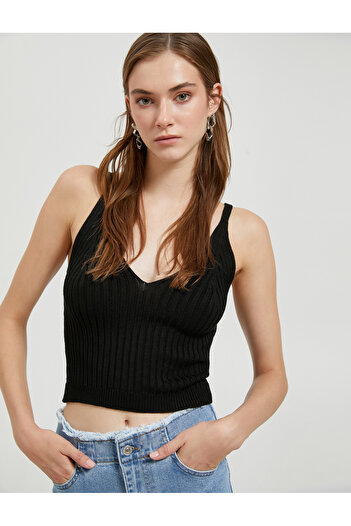 Koton Tricot Crop Tricot Tricot cu bretele decolteu în V