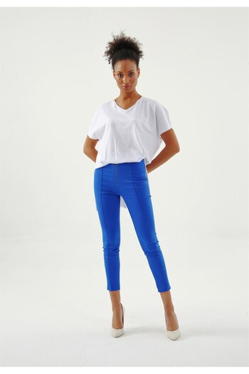 Jument V-Neck Slit Tunic -white