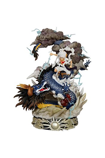 BANDAI 24cm 24cm Anime One Piece Luffy Vs Kaidou Figures Luffy Gear 5 Statue Nika Luffy Figurine Gk Figurin