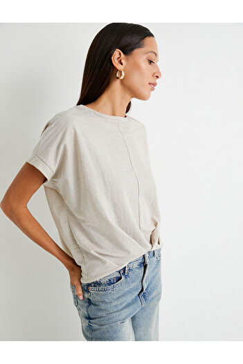 Koton Short Sleeve Blouse Viscose Crew Neck