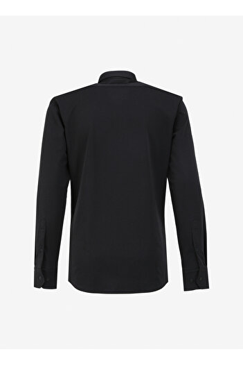 ALTINYILDIZ CLASSICS Six Stars Classics Black Men's Shirt 4A 2024200004