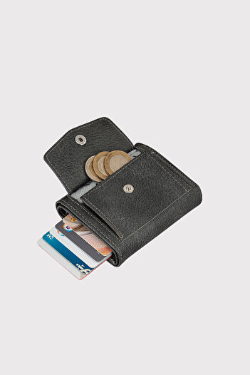 Garbalia Gray Men's Wallet - Maltese Mechanism, Coin Compartment