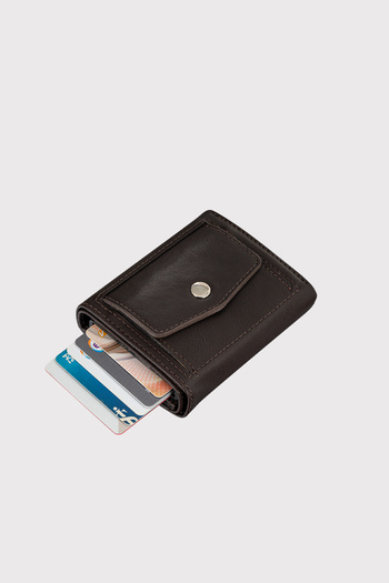 Garbalia Men's Brown Wallet - Maltese Mechanism, Coin Compartment