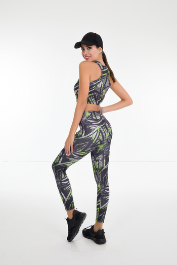 Lady Gray Green Patterned Athlete Set