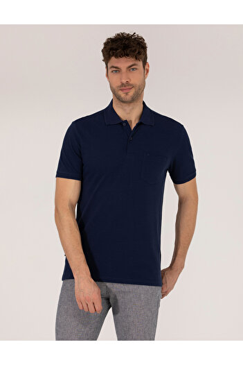Pierre Cardin Μπλουζάκι Navy Blue Regular Fit Polo Neck Basic 50269604-vr033