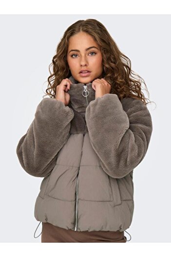 ONLY Onlwanja Women's Puffer Coat - Fur, Cc, Otw, Walnut 15292945