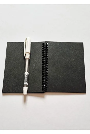 Modellino Black Notebook with White Pen A6 Spiral 32 Sheets