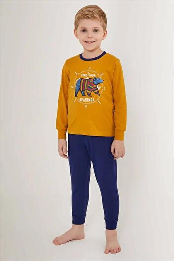 ROLY POLY Men's Waiter Pajama Set - Long Sleeve, Mustard