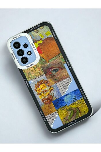 Merwish Galaxy A13 and A23 Compatible Van Gogh Patterned 0.2 mm Camera Protection Transparent Case