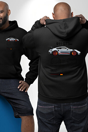 Angemiel Porche 911Gt3 Rs Racing Black Hooded Unisex Sweatshirt