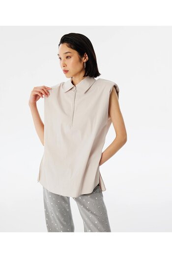 Twist Zippered Metal Shirt