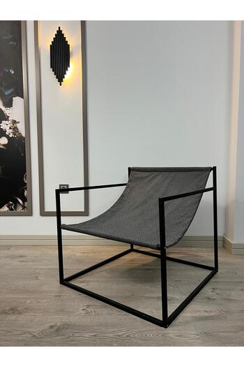 Rafadi MODERN DEKORATİF METAL AYAKLI BERJER SALON OTURMA ODASI BALKON BERJERİ