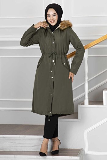 EBRUTESETTÜR Ayla Tunnel Belted Hijab Coat