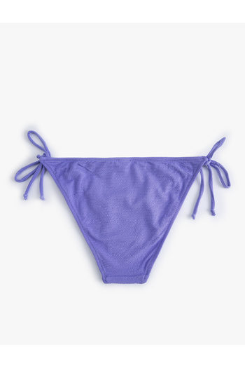 Koton Drawstring Bikini Bottom Tie Sides Textured Regular Waist