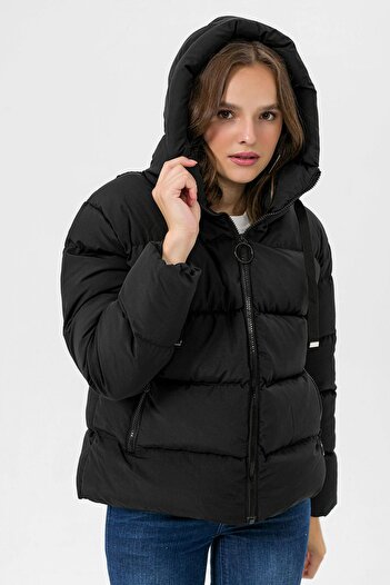 ŞİMAL Women's Gel Padding Puffer Jacket with Hood Detail235042 -