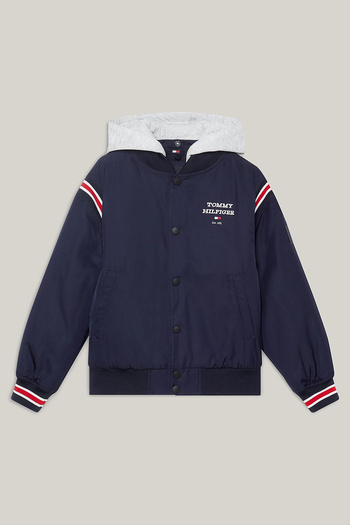 Tommy Hilfiger Námořnická modrá pánská bunda Th Logo Bomber Jacket