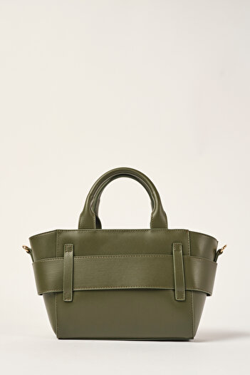 Ted Baker Dark Green Plain Leather Iconic Bow Handbag 9048