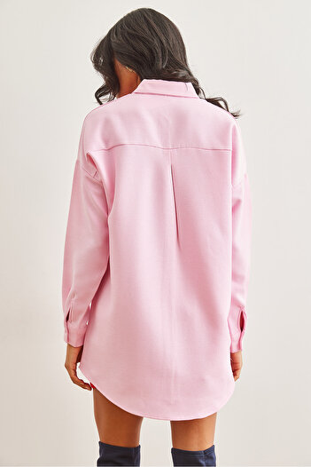 Olalook Dámská zimní základní košile Candy Pink Wool Effect Gml- 19001256