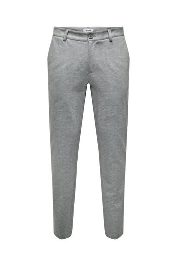 Only & Sons Chino Mark Check lange Hose mit Gürtelschlaufen
