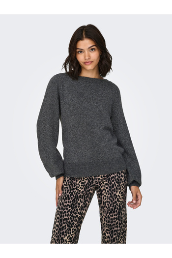 JDY Jdyrue Glitter L/S Boat Pullove Knt Noos 15330648   Dark Gray Melange