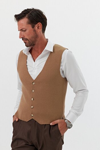 Livio Ferri Classic Cotton Fit Knitwear Classic Vest Sweater