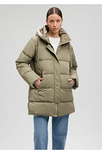 Mavi Khaki Puffer Jacket s kapucí 1110150 -71818