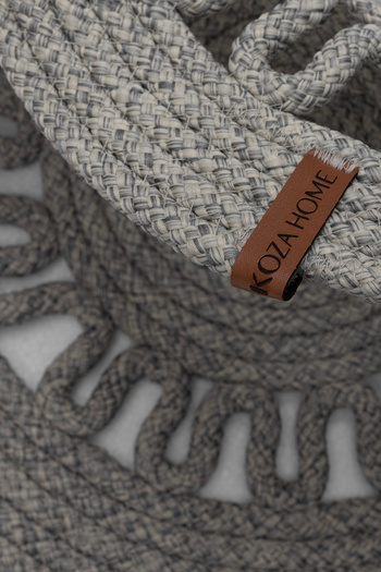 Koza Home Cesta American Service Handmade Cotton Gray Jute Knitted Decorative Supla 37x37cm 9683