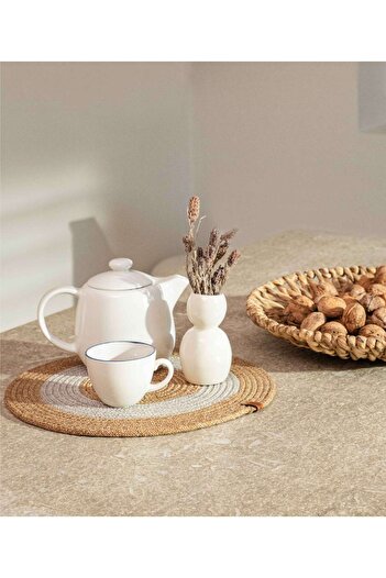 Koza Home Cesta American Service Handmade Cotton Natural Gray Jute Knitted Decorative Supla 37x37cm 9026