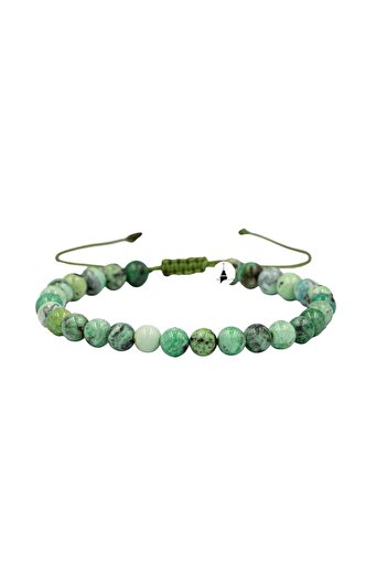 OSMANLI DOĞAL TAŞ Variscite 6mm Spanish Ladder Stone Bracelet