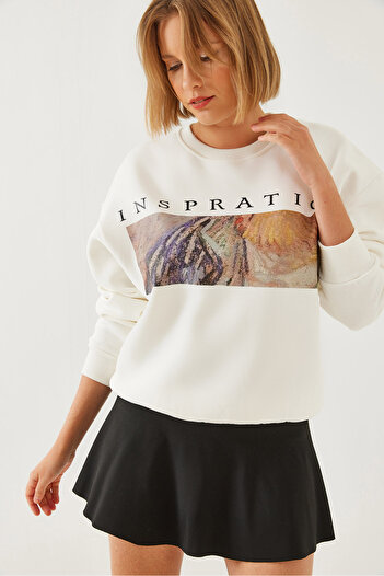 Bianco Lucci Women's Printed Sweatshirt Mbhs020 60601020