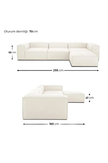 EDSY HOME Mira Relax 4 Modül Köşe Koltuk ( LACİVERT ) Keten Kumaş