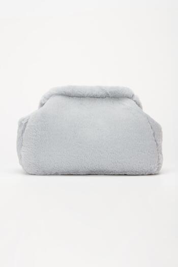 BAHELS Women's Gray Soft Plush Clutch Portfolio Bag