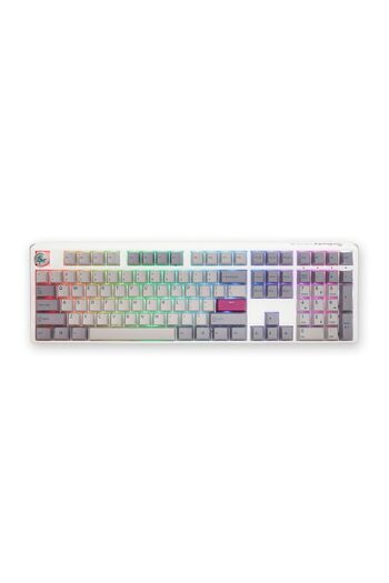 Ducky لوحة مفاتيح الألعاب الميكانيكية الأمريكية One 3 Mist Grey Fullsize 100% Cherry Red Key