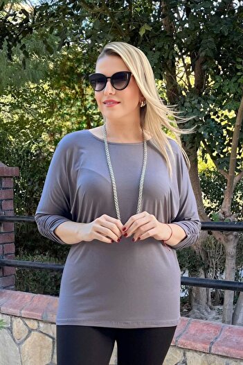 aytemas Boat Neck Scarf Blouse