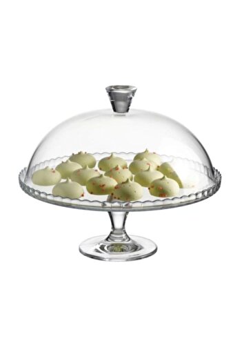 Paşabahçe 95200 Cukrász tálalótál állvánnyal és fedővel 32,5 cm