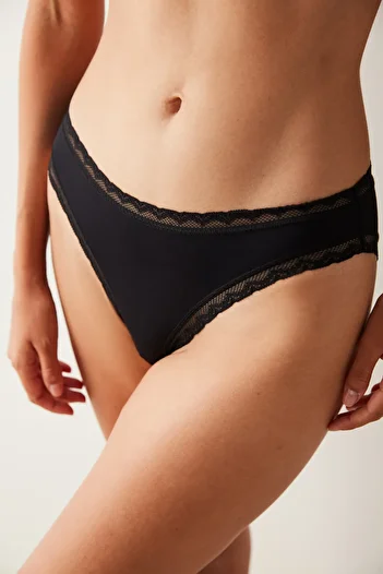 Penti Black Easy Micro Lace Slip Panties
