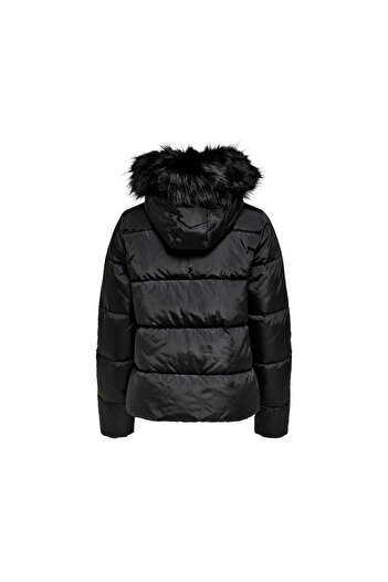 ONLY Γυναικείο παλτό Onlmonica - Casual μαύρο με κουκούλα, 15205638-BLACK