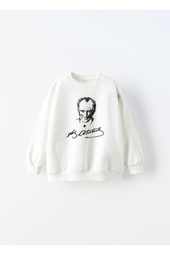 c.c.l. coccolin kids baby clup Παιδικό φούτερ με στάμπα Atatürk 3 νήματα Fleece Oversize