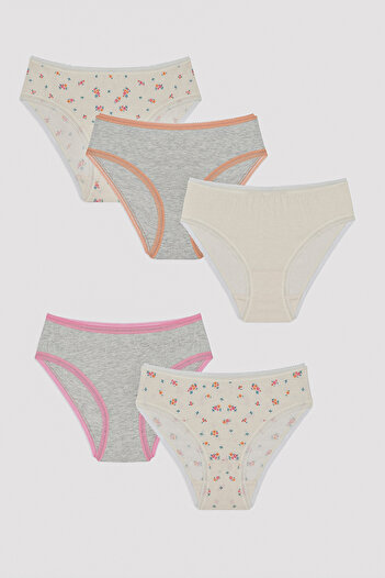 Penti Girl's Pretty Flowers 5-Piece Slip Panties