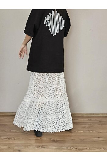DEEP BEACH Ruffle Detailed Tiered Skirt