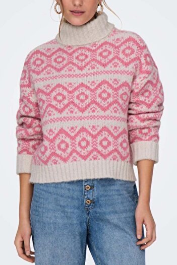 ONLY 15302221 Onlcarın Life Ls Jq Roll Neck Knt