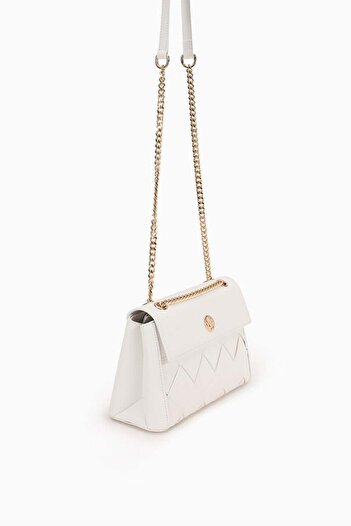 Levidor White Baklava Pattern Shoulder Bag
