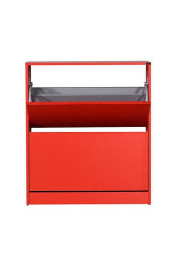 Adore Mobilya Flat Duo 2 Katlı Geniş Ayakkabılık-kırmızı 73x84x26 Cm (gxyxd)