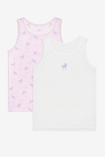 Penti Dreamer Unicorn Girl's Tank Top - Pack of 2, Multicolor