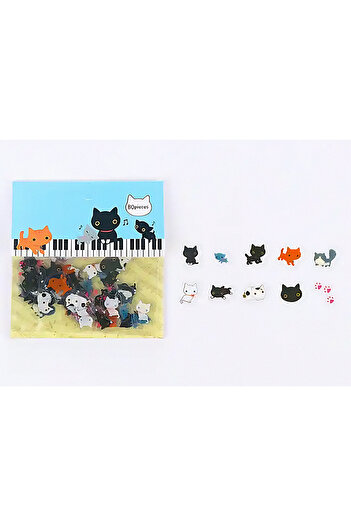 GUGUK Bullet Journal - 80 Pieces Cats Themed Sticker Set (Ggk-Db014)